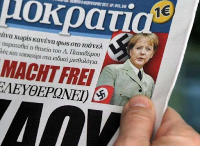 Angela Merkel aus Hitler in Zeitung Angela Merkel aus Hitler in Zeitung