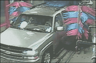Autowaschanlage Unfall lustige gifs - Missgeschick mit der Autotür
