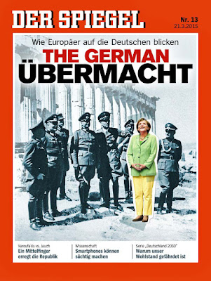 Der Spiegel Titelblatt - Angela Merkel überfällt Griechenland lustig