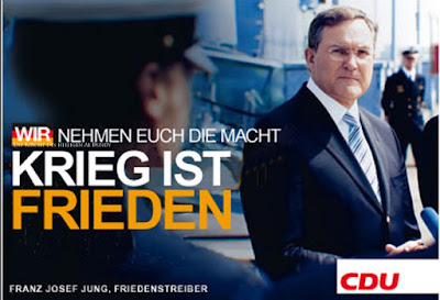 Deutschland Kriegsbeteidigung lustiges Wahlplakat CDU Franz Josef Jung