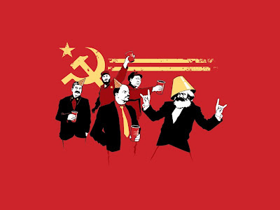 Tag der deutschen Einheit Party lustige Bilder Marxs, Lenin, Stalin, Kommunismus