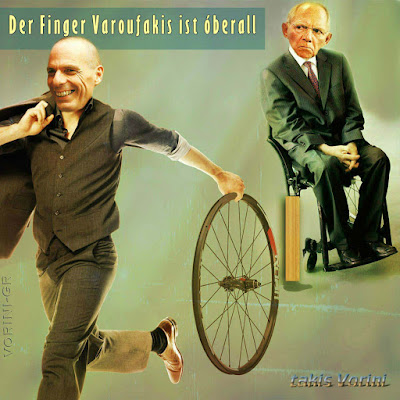 Finanzminister lustig - Varoufakis und Schäuble ärgern sich - Spaßbild Politik