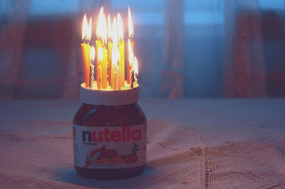 Geburtstag Nutella mit Kerzen Geburtstag Nutella mit Kerzen