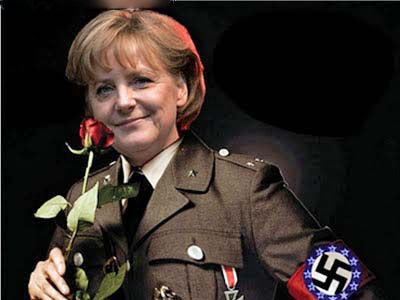 Griechenland Krise witzig - Angela Merkel als Nazi dargestellt