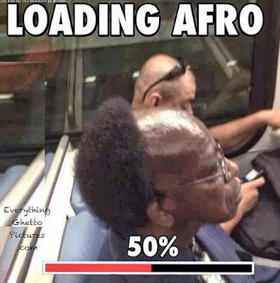 Lustige Bilder Friseur - Halber Afro - Witzige schwarze Menschen