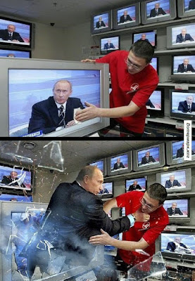 Lustige Bilder Staubwischen - Putin wird böse