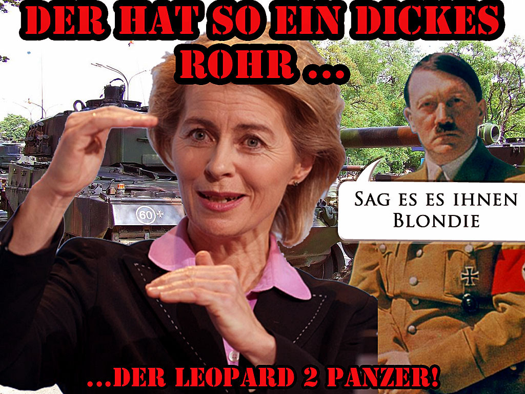 Lustige Politik Satire Bild - Hitler und Blondie - Ursula von der Leyen
