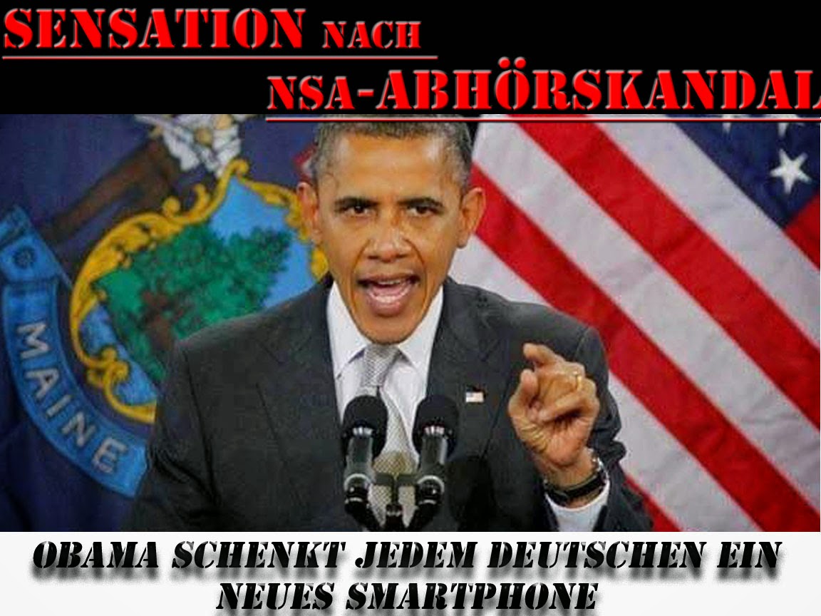 Wiedergutmachung nach Abhörskandal: Obama schenkt jedem deutschen Bürger neues Smartphone!