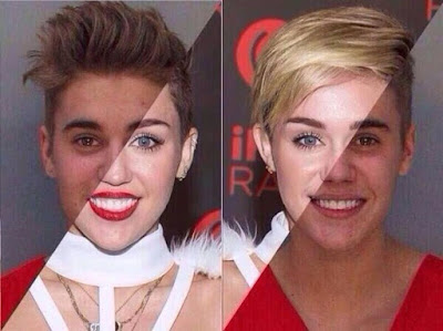 Lustiger Justin Bieber und Miley Cyrus Vergleich