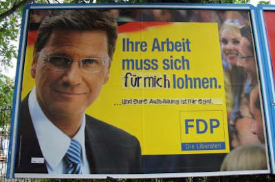 Lustige Wahlplakate der FDP - Arbeit lustig