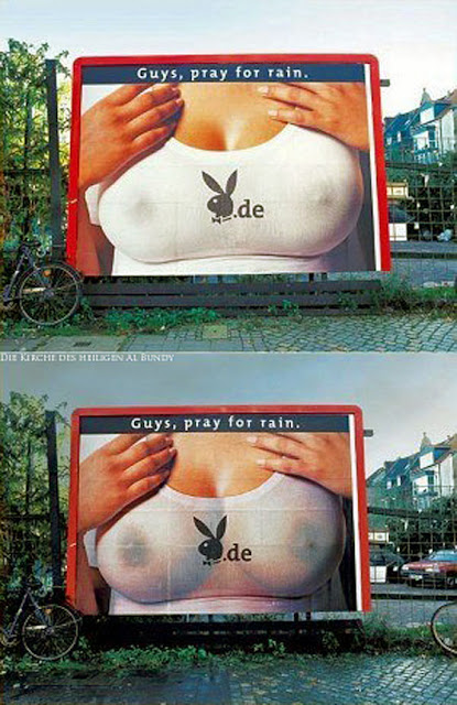 Lustiges Werbe Plakat - Männer freut euch auf den Regen
