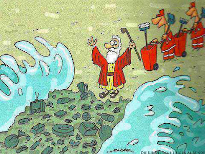Moses teilt das Meer Comic lustig