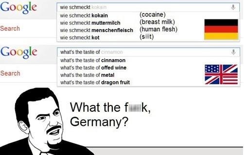 Witzige Google "meinten Sie" Suchergebnisse auf Deutsch und Englisch