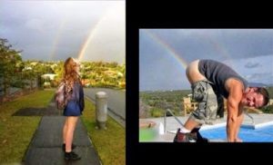 Witzige Regenbogenbilder