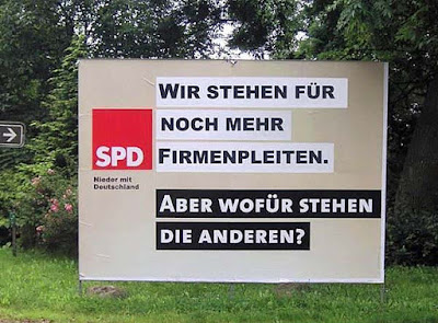 Lustiges Wahlplakat der SPD Partei zum lachen