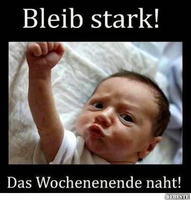 Lustiges Bild Wochenende kommt! - Baby jubelt Lustiges Bild Wochenende kommt! - Baby jubelt