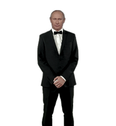 Witzige animierte gifs Putin tanzt im Smoking